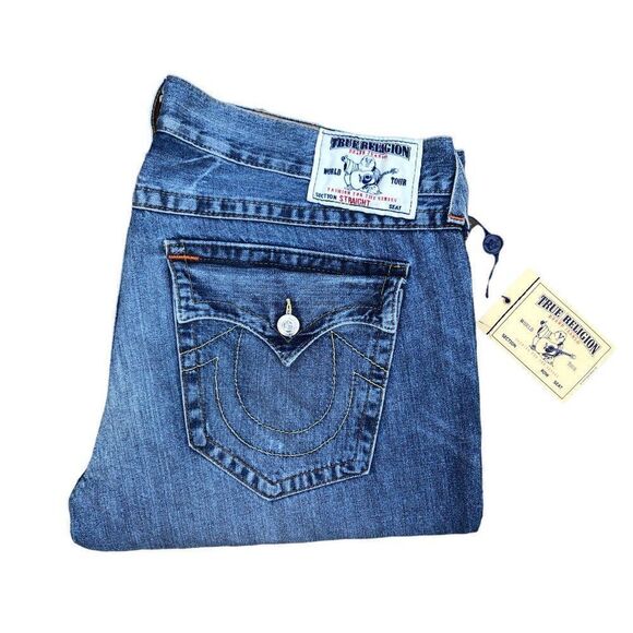 BRAND New True Religion Jeans Size 42 RICKY Blue - Picture 1 of 10